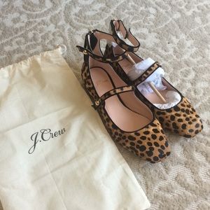 JCrew Ballet Flats in Leopard Calf hair